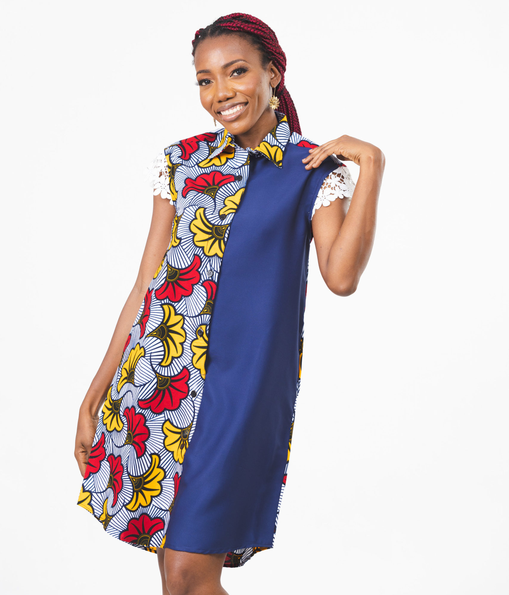 Salad African Print Zedi Womens Shirt Dress – Zedi